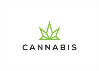 Fototapeta premium Cannabis logo inspiration vector illustration