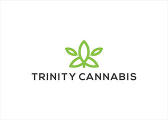 trinity cannabis logo design vector