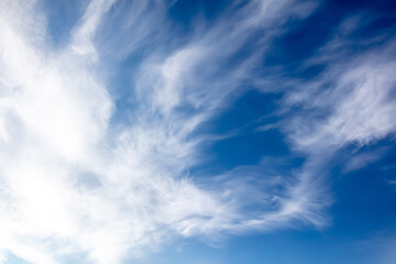 White clouds on the blue sky