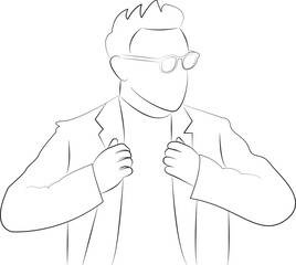 handrawn man linear

