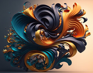 3D Swirls with gradient colours