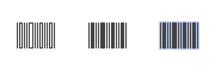 Stripes barcode different style icon set