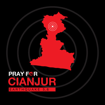 Pray for Cianjur earthquake magnitude 5.6, the symbol of humanity and solidarity for earthquake victims in Cianjur, West Java province of Indonesia