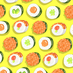 Sushi food pattern illustration	
