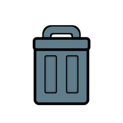 Trash can isolated. Illustration of bin.