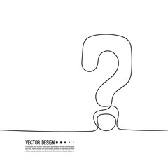 Question mark icon in sketch style. Help and quiz vector symbol. FAQ sign continuous line. Editable stroke.