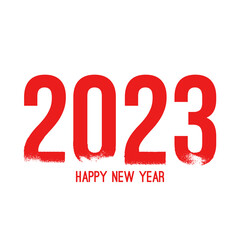 Happy new year 2023 damaged, broken template text design. Vector banner for flyer, brochure, booklet, greeting card.