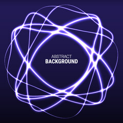 Vector abstract background with glowing wave swirls in motion. The concept of the movement of neon curves and spirals. Techno design.