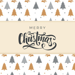 Gold and gray Christmas card with christmas tree ornament and wishes
