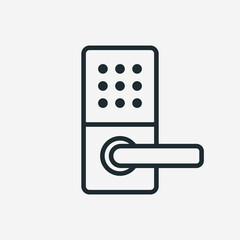 Smart lock icon on white background from thin line. vector