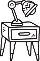 Hand Drawn Side tables and lamps illustration