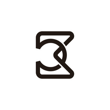 letter 5k linked 3d flat logo vector