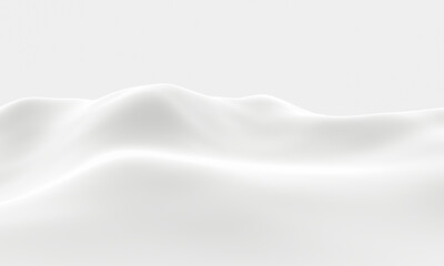 3D white snowy mountain.