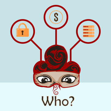 head with icon for savety and financial bussiness symbol
