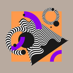 Composition with geometric shapes. Abstract background for design. Trendy stylish graphics