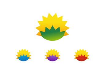 set of sun flowers icon