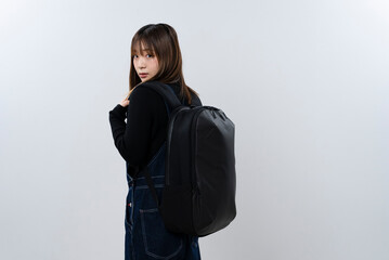 バックパックを持った女性