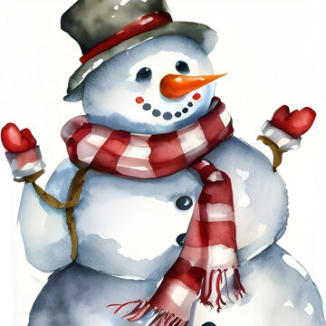 recommend clip art: Cute snowman dressed for the winter. 