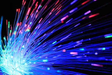 Abstract close up fiber optics light for background. picture used backdrop computer communication...