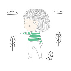 girl with a bag of flowers