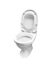 Open Ceramic Toilet Bowl isolated on white background. File contains a working path to isolation.