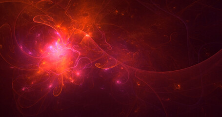 3D rendering abstract multicolor fractal light background