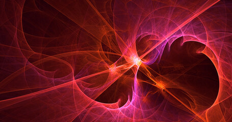 3D rendering abstract multicolor fractal light background