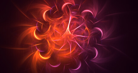 Fototapeta premium 3D rendering abstract multicolor fractal light background