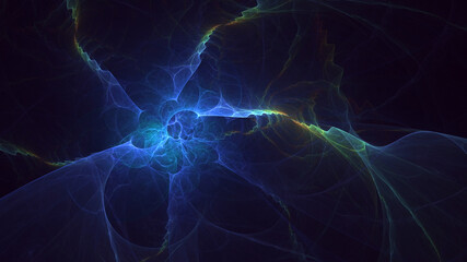 3D rendering abstract multicolor fractal light background