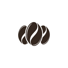 Obraz premium brown coffee bean icon. caffeine symbol. Coffee break, lunch or take away drink logo.