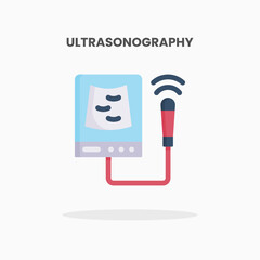 Ultrasonography icon flat. Vector illustration on white background. Can used for web, app, digital product, presentation, UI and many more.