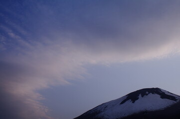 Fototapeta na wymiar orange sunset and mountain landscape photography