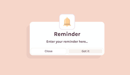 Reminder, notification page with floating elements and business planning, events, timetable flat vector illustration.