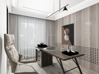 3D rendering, business office, study design