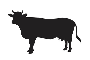 cow silhouette vector icon illustration isolated on white background