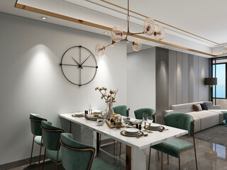 3D rendering, Nordic wooden style restaurant design