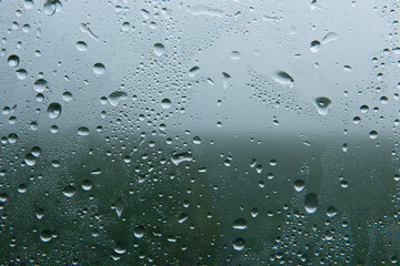 Rain drops on the transparent Glass Window
