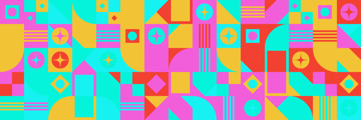 Abstract geometric pattern design in retro style. Vector illustration.