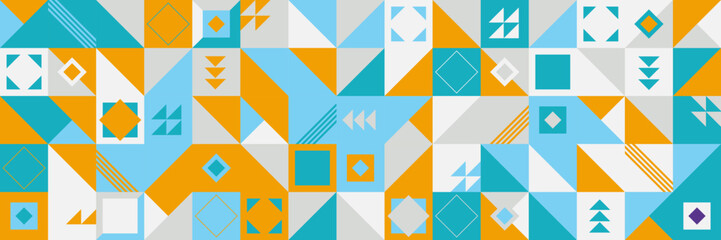 Abstract geometric pattern design in retro style. Vector illustration.