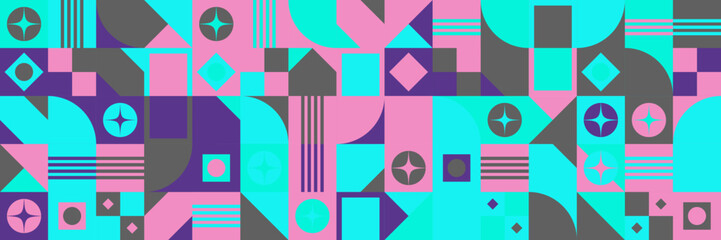 Abstract geometric pattern design in retro style. Vector illustration.