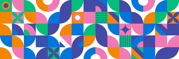 Obraz premium Abstract geometric pattern design in retro style. Vector illustration.