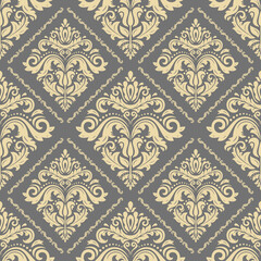 Classic seamless pattern. Damask orient golden ornament. Classic vintage background. Orient ornament for fabric, wallpaper and packaging