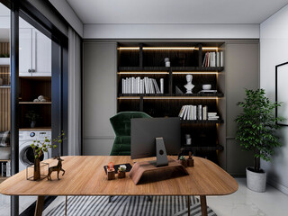 3D rendering, business office, study design