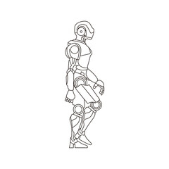 Fototapeta na wymiar Coloring pages for robot. Vector illustration on the theme of creativity and leisure for children and adults