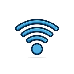 Wifi network icon in blue color style. Connection and network icon