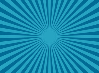 Sunlight wide horizontal background. Blue color burst background highlight.