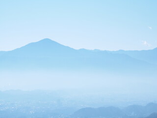 春霞に浮かぶ武甲山, Mt.Bukou, Chichibu, Saitama Prefecture, Japan