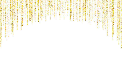 Gold holiday decoration glitter round arch rain garland