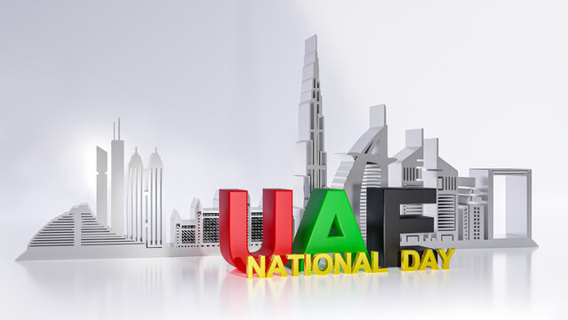 UAE National day concept 3D image