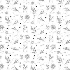 floral outline pattern